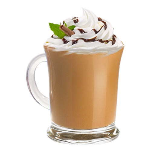 latte coffee in cup with cream on top